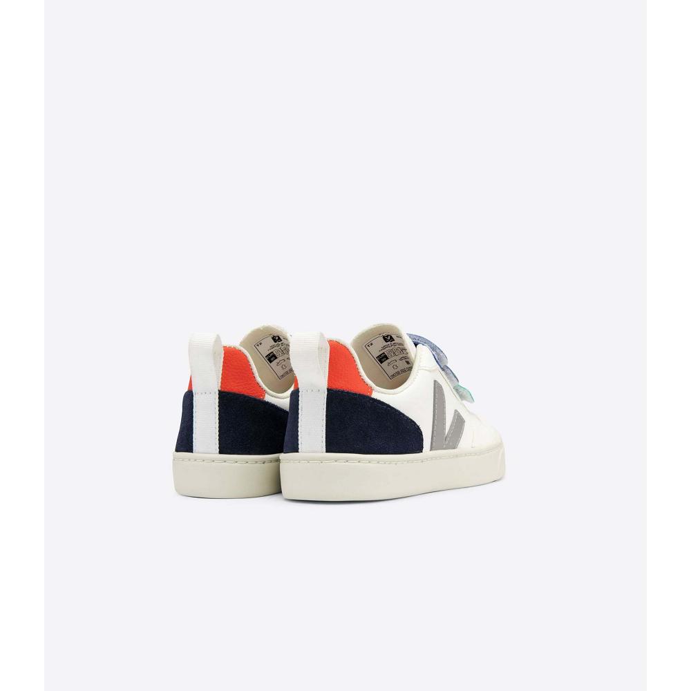 White/Blue Kids' Veja V-10 CHROMEFREE Shoes | AU 742NWY